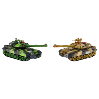 Zdalnie sterowane 2 Czołgi dla dzieci 3+ Wielka Bitwa Czołgów + Interaktywne efekty + Wystrzały + Piloty